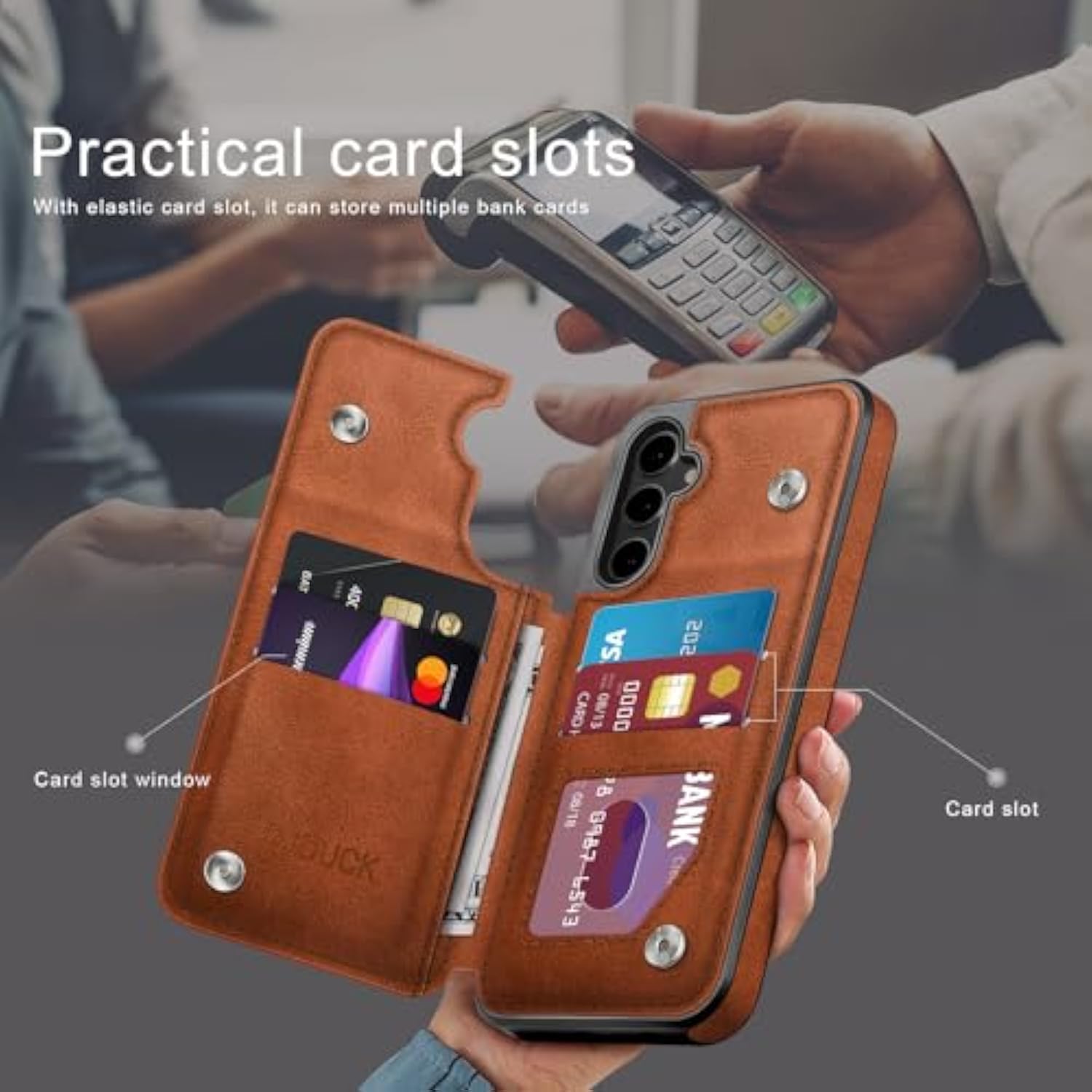 Samsung Galaxy S25 Plus Wallet Case with Card Holder, RFID Blocking, Shockproof