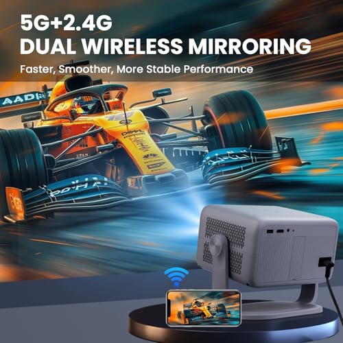 [500+Apps/600 Ansi/Voice Control] Projector With Apps Wifi And Bluetooth ,Smart Projector Support 4K Native 1080P With Apps Built In,360° Rotation & 150"Display Projectors For Bedroom Outdoor