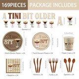 169Pcs Tini Bit Older Espresso Martini Decor A Tini Bit Older Birthday Espresso Martini Napkins Plates Cups Banner A Tiny Bit Older Birthday Decorations, Serves 24