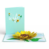 Everyday Pop-Up Card For Her And Him - 3D Greeting Cards For Boys, Girls, Men, Women - For My Wife Sunflower - 5" X 7" Card - Blank Notecard & Envelope Included