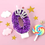 Purple Birthday Candle Crown Number 0 Candles Cake Candle,Purple Birthday Cake Topper Cupcake Decorations Party Decor For Girls And Women Anniversary Celebrations Supplies Favors