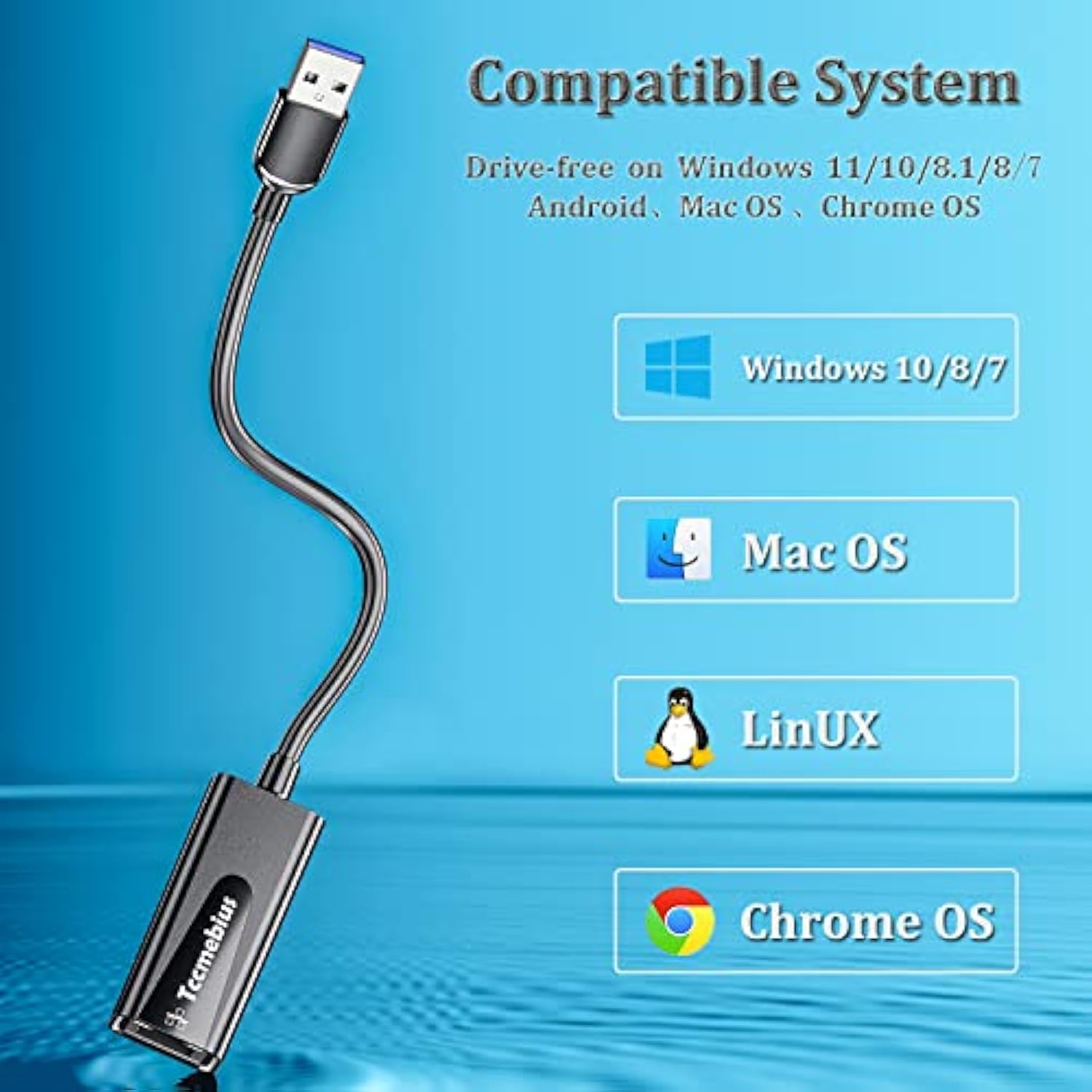 Usb Ethernet Adapter, Usb 3.0 To 10/100/1000 Gigabit Ethernet Lan Network Adap