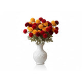 Artificial Kiku Chrysanthemum Flowers, Faux Pom Pom Mums Bouquet For Spring Home Decor, Silk Flowers For Vases, Table Centerpieces, Wedding & Bridal Shower Floral Arrangements, 20” Realistic (10)