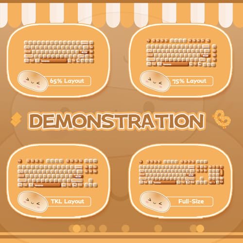 Pbt Keycaps Set, Bun Wonderland Mog Profile 138-Key Keycaps For Mechanical Keyboards