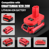 Battery Adapter For Craftsman 20V To 19.2V, Adapter Converter For Craftsman V20 New 20V Lithium Battery To C3 19.2V Old Power Tools(No Battery)
