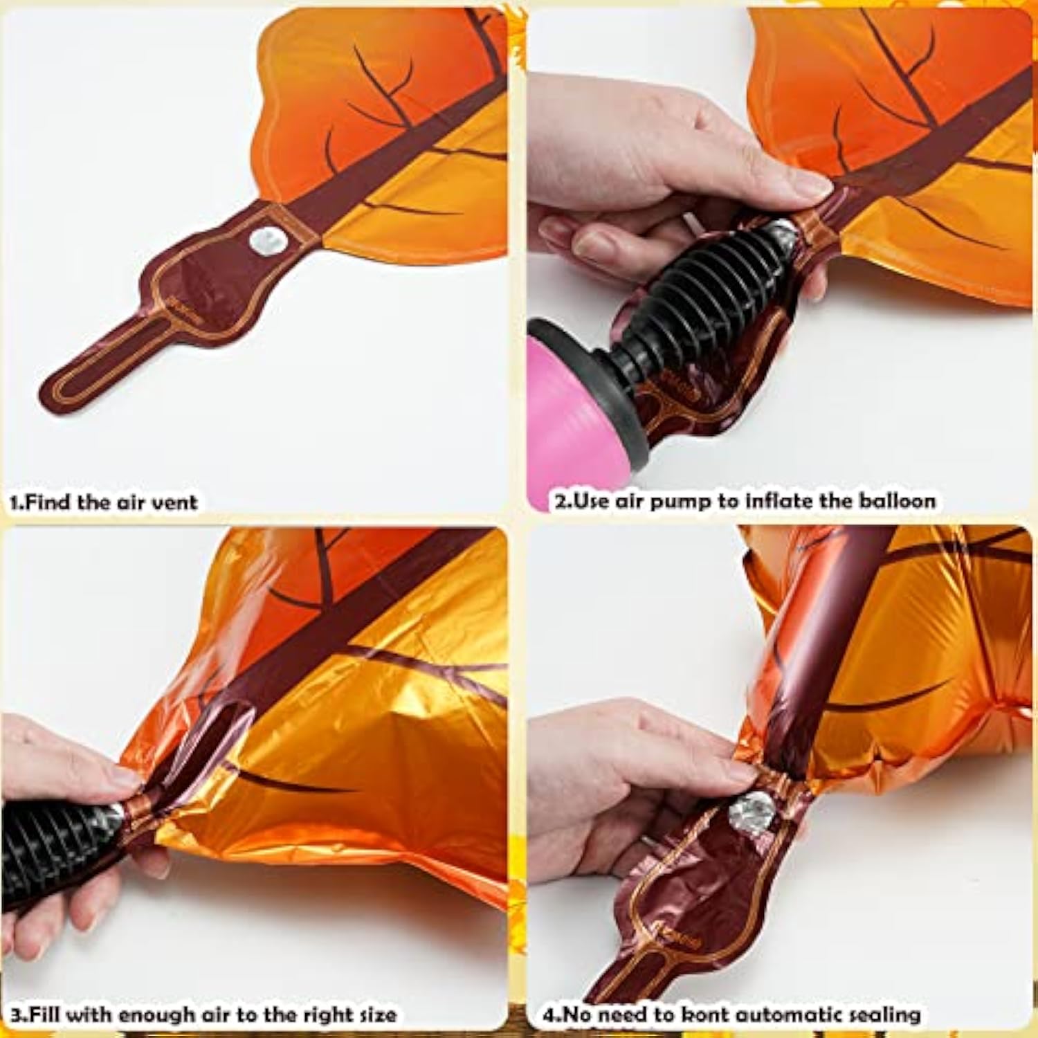 Thanksgiving Fall Balloons 16Pcs Pumpkin Acorn Maple Leaf Balloons for Autumn Party Decor