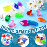 18Pcs Diving Gem Pool Toys, Acrylic Big Colorful Diamonds Pirate Treasure Diving Gems Underwater Swimming Toys For Kids Summer Pool Beach Party Favor Games Present
