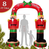 8Ft Christmas Inflatable Outdoor Decoration, Nutcracker Soldier Inflatable Archway With Built-In Led Lights, Christmas B