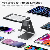 Omoton Upgraded Aluminum Cell Phone Stand, C1 Durable Cellphone Dock With Protective Pads, Smart Stand Designed For 14 Plus, 14/13/12/11 Pro Max Xr Xs, Ipad Mini, Android Phones?Black