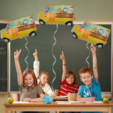 6Pcs Back To School Balloons - 28.3X20.9In Bus Balloon - School Bus Balloons For Classroom Decorations - First Day Of Schools Decoration