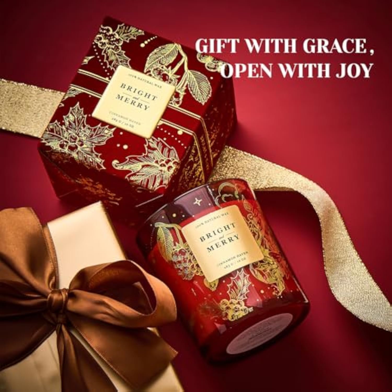 Holiday Scented Candle Gift For Women And Men - Cinnamon Scent, 10 Oz Soy Wax, Birthday,Holiday,Christmas,New Year Gift