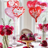 Valentine’S Day Balloons, 16 Pcs Heart Shaped I Love You Balloons, Lar