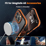 Strong Magnetic Case For Iphone 16 Pro 6.3-Inch,[Compatible With Magsafe] Translucent Matte Slim Shockproof Protective Phone Cover For Women Men-Forest Orange