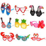 Luau Party Sunglasses - 9 Pairs Funny Hawaiian Glasses, Tropical Fancy Dress Props, Fun Summer Kids Party Favors, Beach Themed Party Supplies Decoration