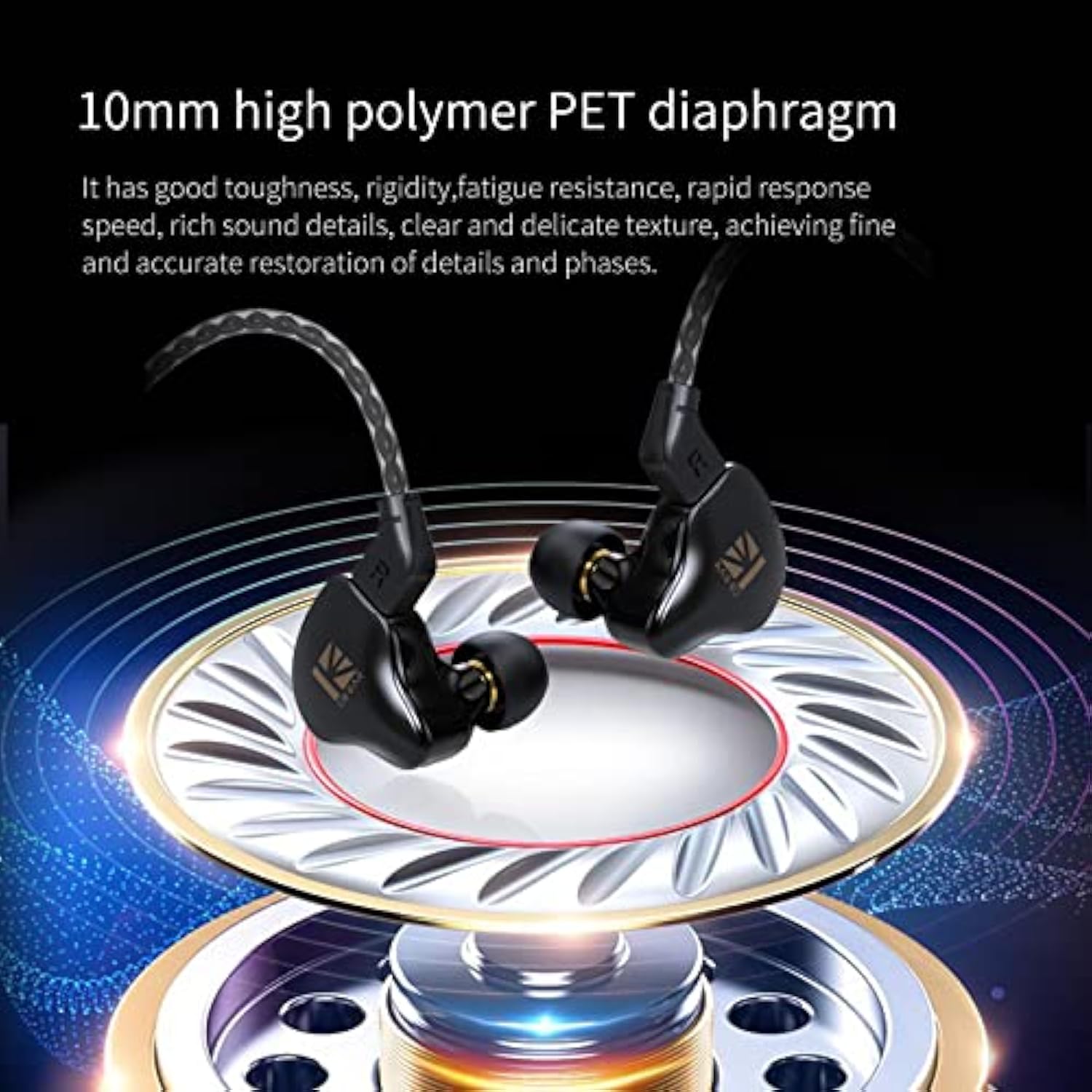 Kbear Ks1 1Dd Hifi Earphones Headphones, Iem Monitor Earphones With New 10Mm D