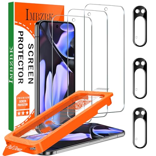 [Auto-Dust Removal] 3 Pack Screen Protector for Google Pixel 9 Pro XL [Phone Case Friendly], 3 Tempered Glass Camera Lens Protector Accessories,