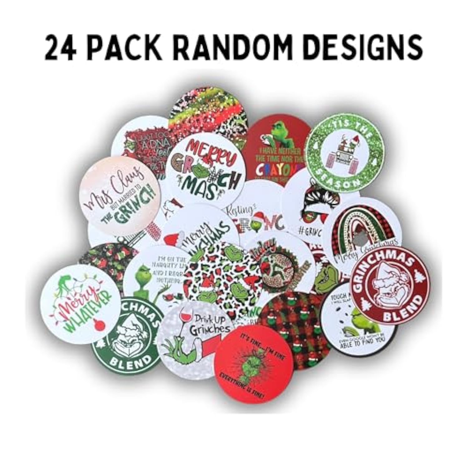 Grouch Freshie Cardstock Circles Cutouts Rounds 2” Inches | 24 Pk Mixed | Oven Bake W/Aroma Beads Paper Christmas Holiday Bundle