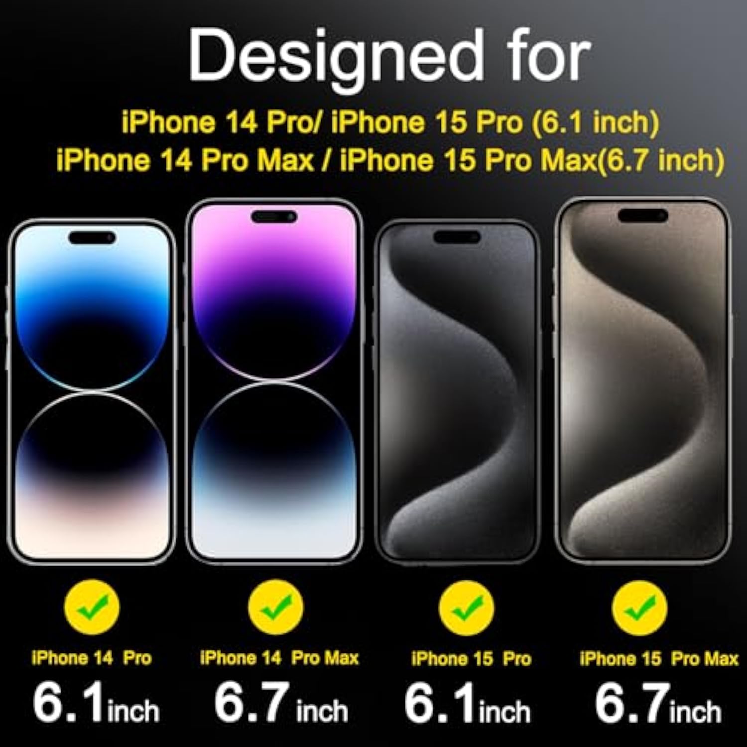 6-Pack iPhone 14/15 Pro Max Camera Lens Protector 9H Glass