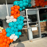 Blue And Orange Balloons, Blue And Orange White Balloons, Retro Turquoise Teal Blue White Balloon For Boys Man Kids Outer Space Theme Party Birthday Baby Shower Gender Reveal Wedding Decorations