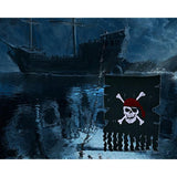 2Pcs Large Size 3Ft X 2.5Ft Retro And Weathered Linen Pirate Flag For Halloween Decorations, Pirate Party, Kids Room Décor (Black-1Pcs)