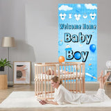 Welcome Home Baby Boy Door Banner, It’S A Boy Welcome Baby Boy Banner, Baby Shower Decorations For Boys, Gender Reveal Baby Shower Door Sign Party Decoration Inside Outside, Blue