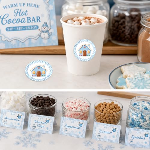 Hot Chocolate Bar Supplies - 43 Pcs Cocoa Christmas Party Decor Kit