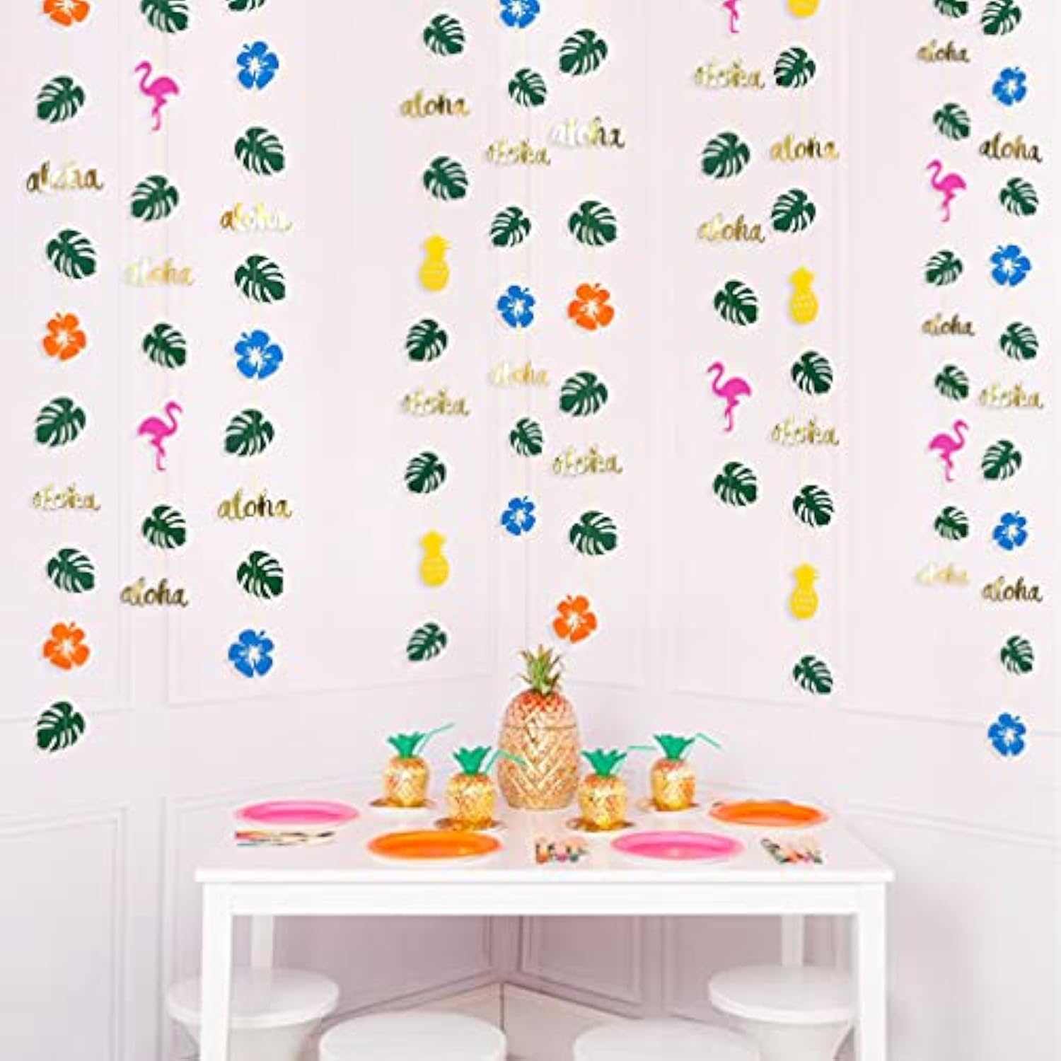 46Ft Tropical Party Decorations Gold Palm Leaves Garland Banner For Su