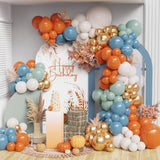 Fall Pumpkin Balloon Arch Kit: Burnt Orange, Blue, Green, Gold