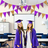 Purple Gold Party Decorations, Hanging Glitter Paper Triangle Flag Pennant Banner For St. Patrick'S Day Graduation Carnival Bachelorette Engagement Wedding Birthday Baby Bridal Shower 33Ft