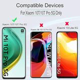 Screen Protector For Xiaomi 10T/10T Pro,With 2Pcs Tempered Glass,1Pc Camera Lens Protector,1Pc Backing Carbon Fiber Film [Fingerprint Reader,Easy To Install]