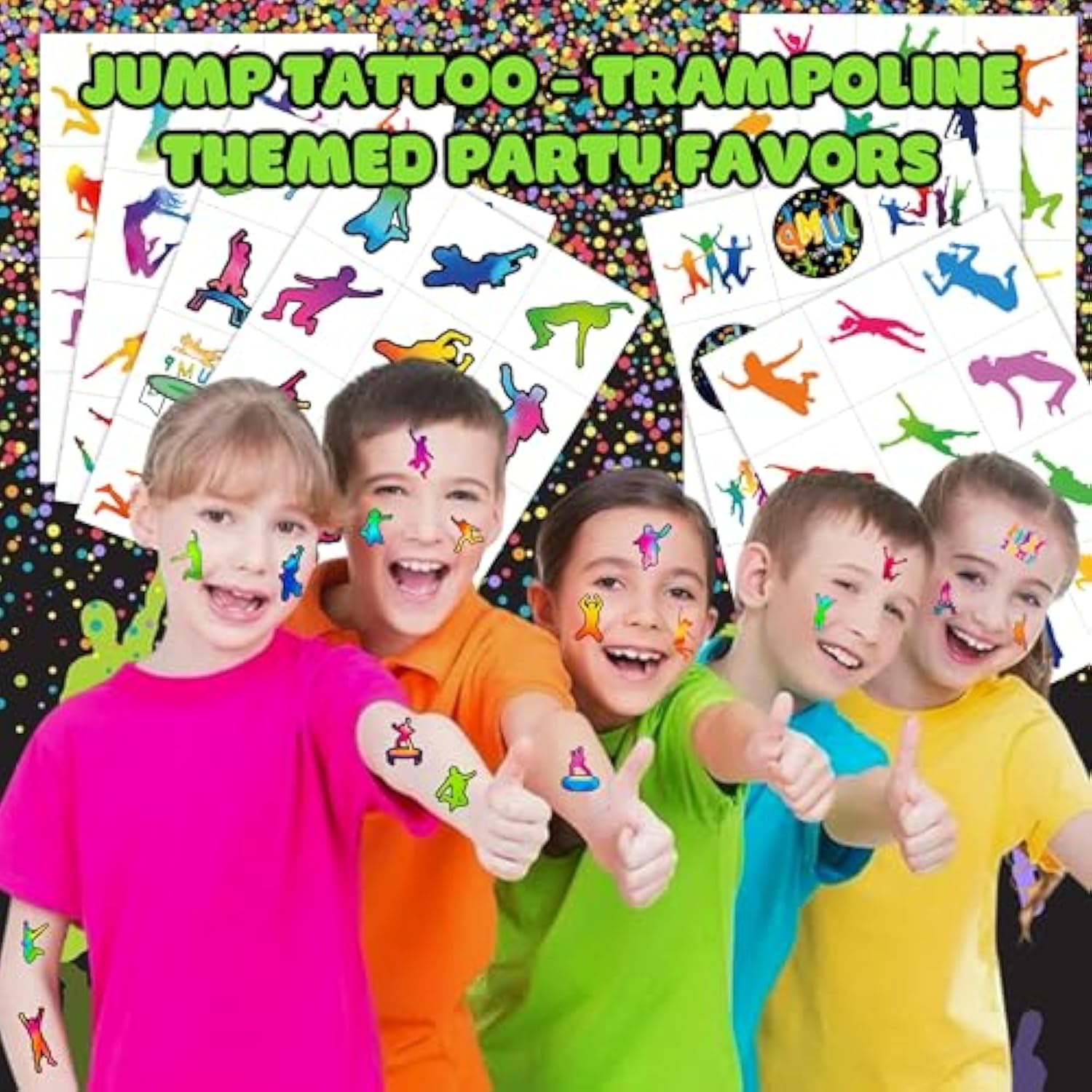 107 Pcs Jump Jumping Party Favors Birthday Party Decorations Supplies Jump Zone Tattoos Stickers Trampoline Party Decorations Decor Gifts For Kids School Prizes Rewards