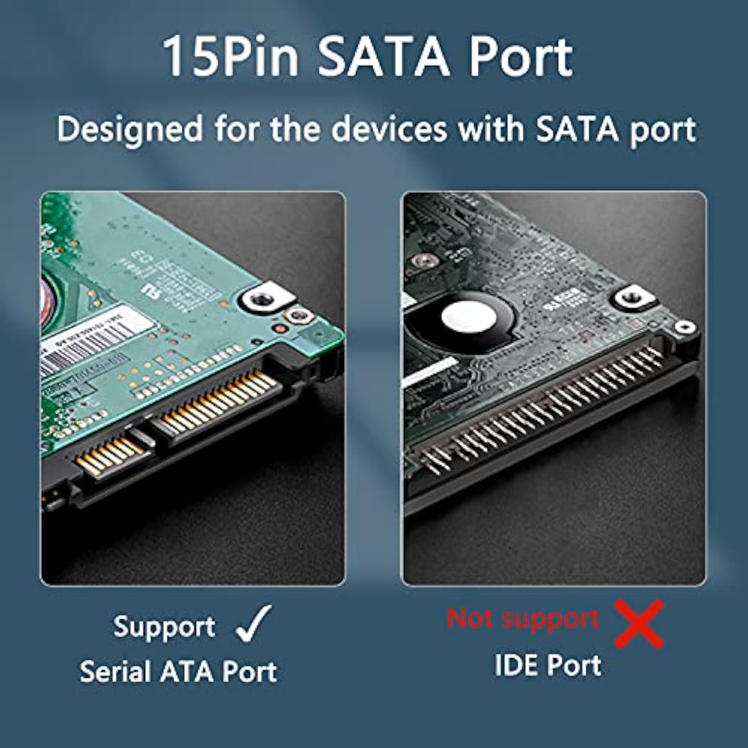 15Pin Sata Male To 5 X 15 Pin Sata Female Hard Drive Power Right Angle Splitte