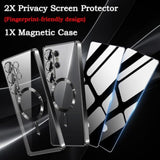 Samsung Galaxy S26 Ultra 5G Clear Magnetic Phone Case with Camera Protection and Privacy Screen Protector, Soft Shockproof Protective Cover for Galaxy S26 Ultra, Gold