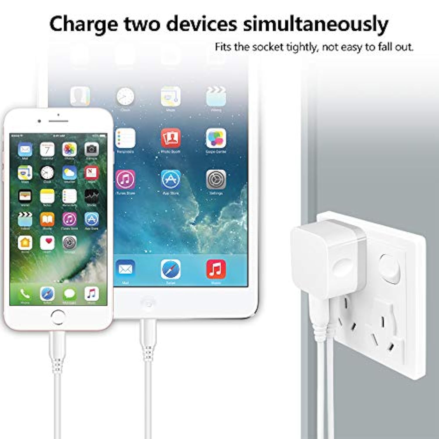 Dual Usb Wall Charger, 2Pack 2.4A Double Usb Wall Plug Iphone Fast Charger Block Box Brick Adapter For Iphone 17 16 15 14 13 12 Pro Max Xs X 8 Plus, Samsung Galaxy S25 S24 S23 A16 A15 A53 A73 Note20