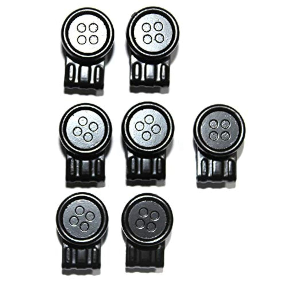 Movable No Sew Button End Brace Clips Set Of 7 (Black)