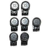 Movable No Sew Button End Brace Clips Set Of 7 (Black)