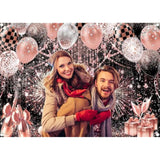 Black Pink Glitter Backdrop 7x5ft Balloon Party Photography Banner