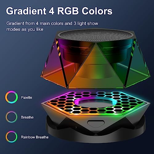 Egkimba Magnetic Diamond Bluetooth Speaker, Small Wireless Speaker With Multi Rgb Color Light Show, Portable Phone Stand For Iphone, Android, Tws Pairing