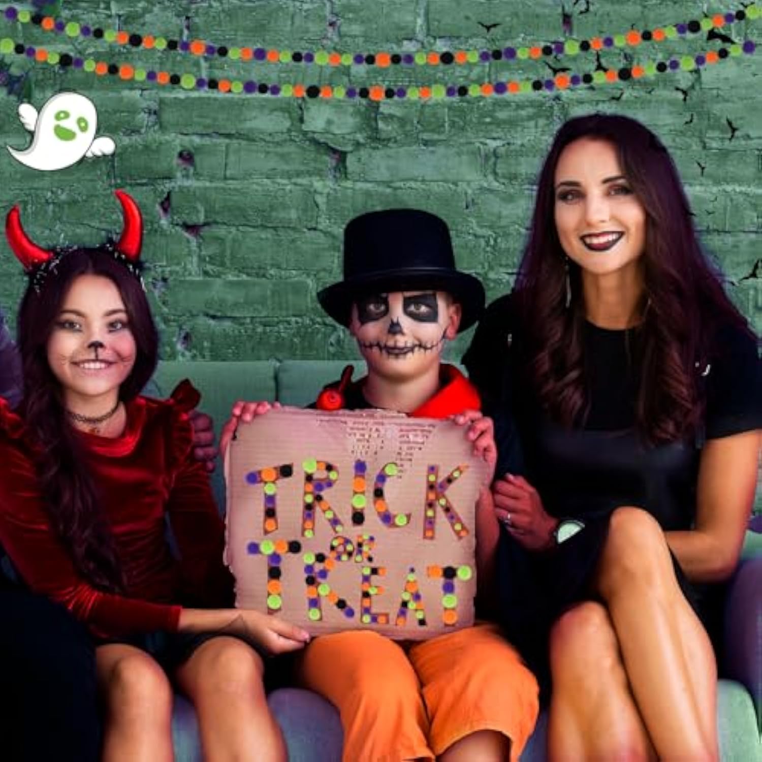 1200 Pieces Halloween Pom Poms Balls in 4 Sizes for DIY Crafts & Party Decorations