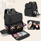 Large Makeup Backpack, Makeup Bag With Sleeve For Laptop, Black