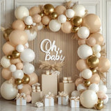 144pcs White & Gold Balloon Arch Kit for Boho Baby Shower, Wedding and  Party Decor