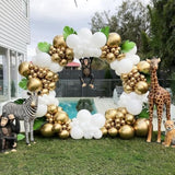 White and Gold Balloon Garland Kit 120pcs Metallic Confetti for Party Decorations