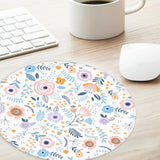 Pink Flowers Round Mouse Pad,Funny Small Mouse Pad With Non-Slip Rubber Base,Mouse Mat,Home Office Decor Desk Accessories,8.7Inch Round Mouse Pad