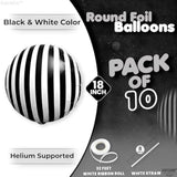 10pcs Black White Striped Balloons 18 Inch Halloween Party Decorations
