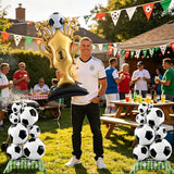 3 Pcs Soccer Party Decorations, 59 Inch Gold Champion Trophy & Self Standing Soccer Ball Balloons, 2026 World Cup Sports Themed Decor for Boys Birthday and Football Fan Party Supplies