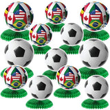 12 Pcs Soccer Table Decorations Soccer Centerpieces for Table