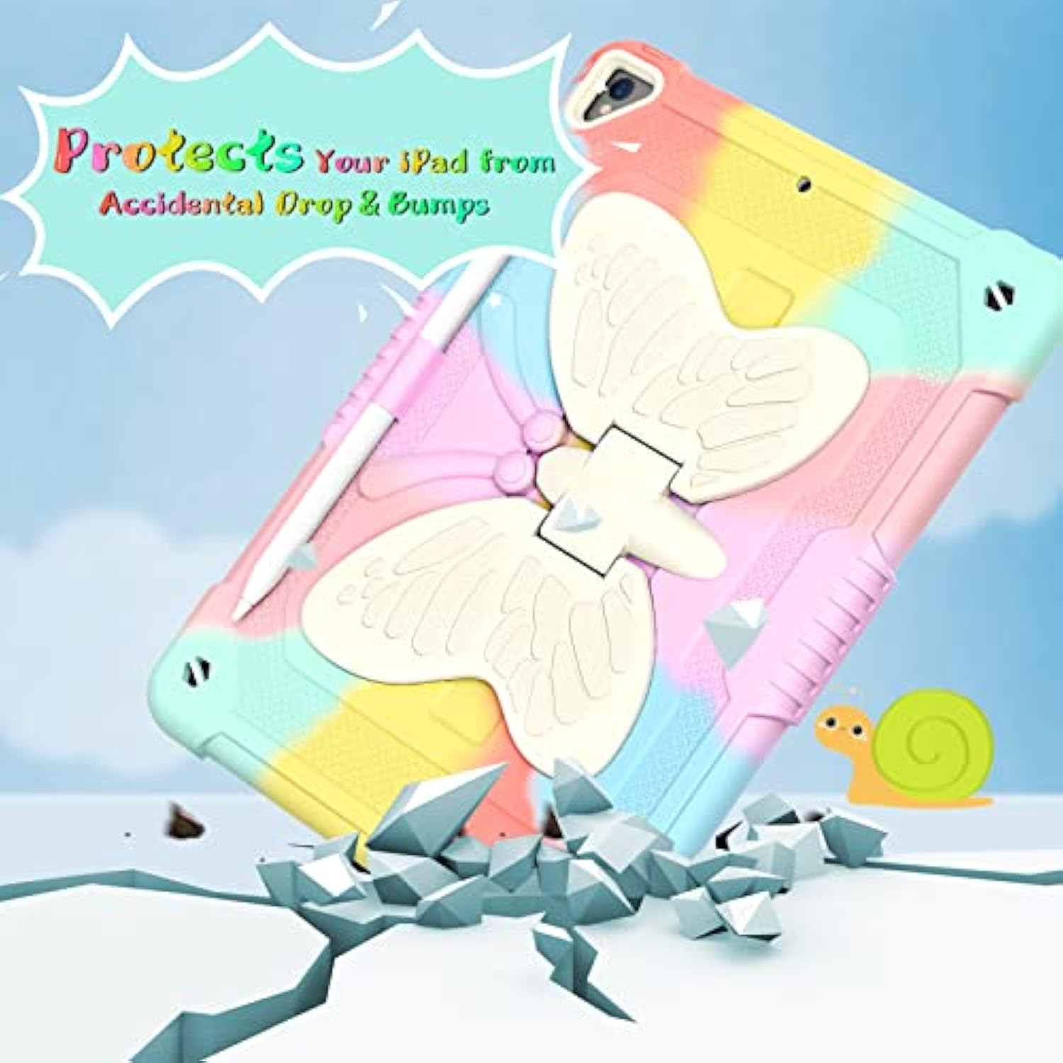 Ipad 10.2 Case For Kids Girls, Ipad 9Th/8Th/7Th Generation Case With Tempered