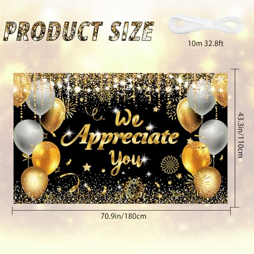 We Appreciate You Banner Backdrop for Retirement Party
