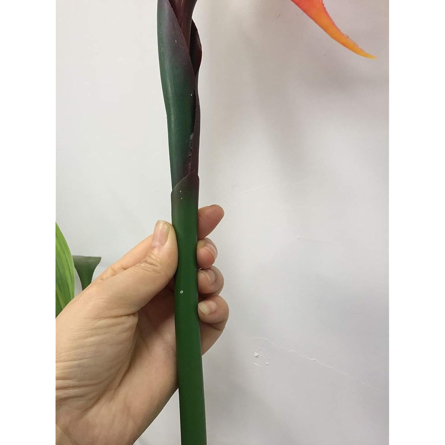 Large Bird Of Paradise 32 Inch Permanent Flower,Uv Resistant No Fade Flower Part Is Made Of Soft Rubber Pu,Artificial Flower Plants For Home Office 2 Pcs (Orange Red)
