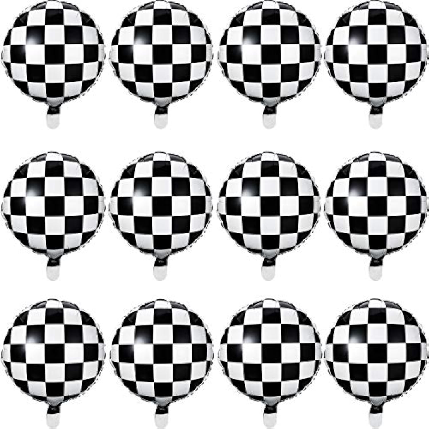 24 Pcs 18" Checkered Racing Balloons for Car Theme Parties